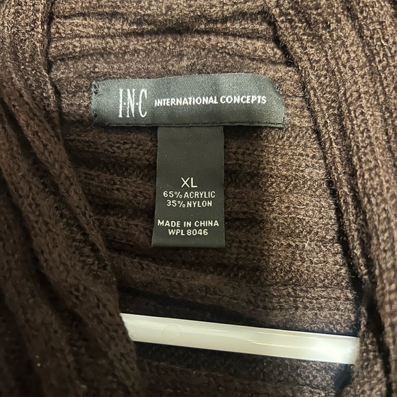 INC International Concepts Chocolate Knit Cardigan - Picture 7 of 7